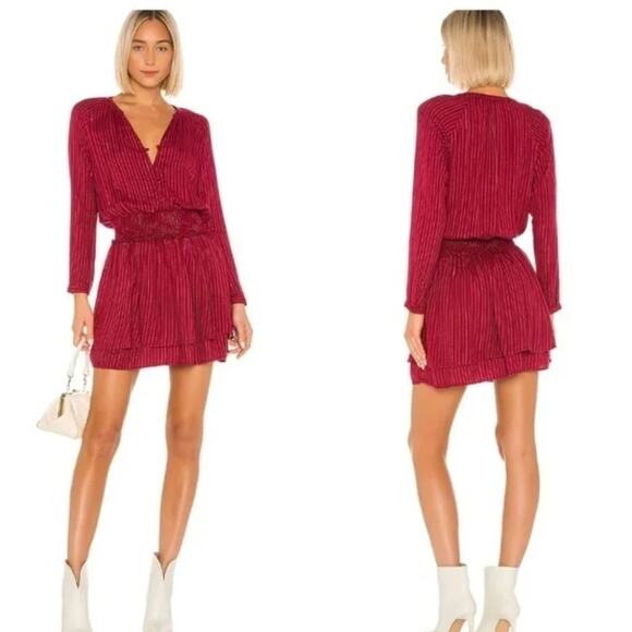 Rails Dress Womens Small Red Pink Jasmine Messina Metallic Stripe Mini - Picture 1 of 8